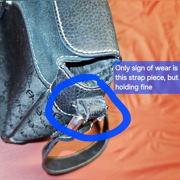 Aigner Monogrammed Canvas & Leather Shoulder Bag w/Signature "A" Logo E.U.C. - Picture 10 of 12